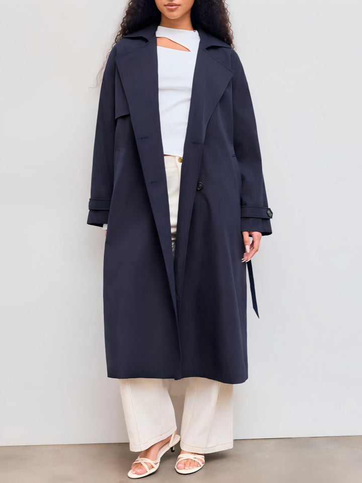 Damen Modischer Trenchcoat mit breitem Kragen Echo Archiv