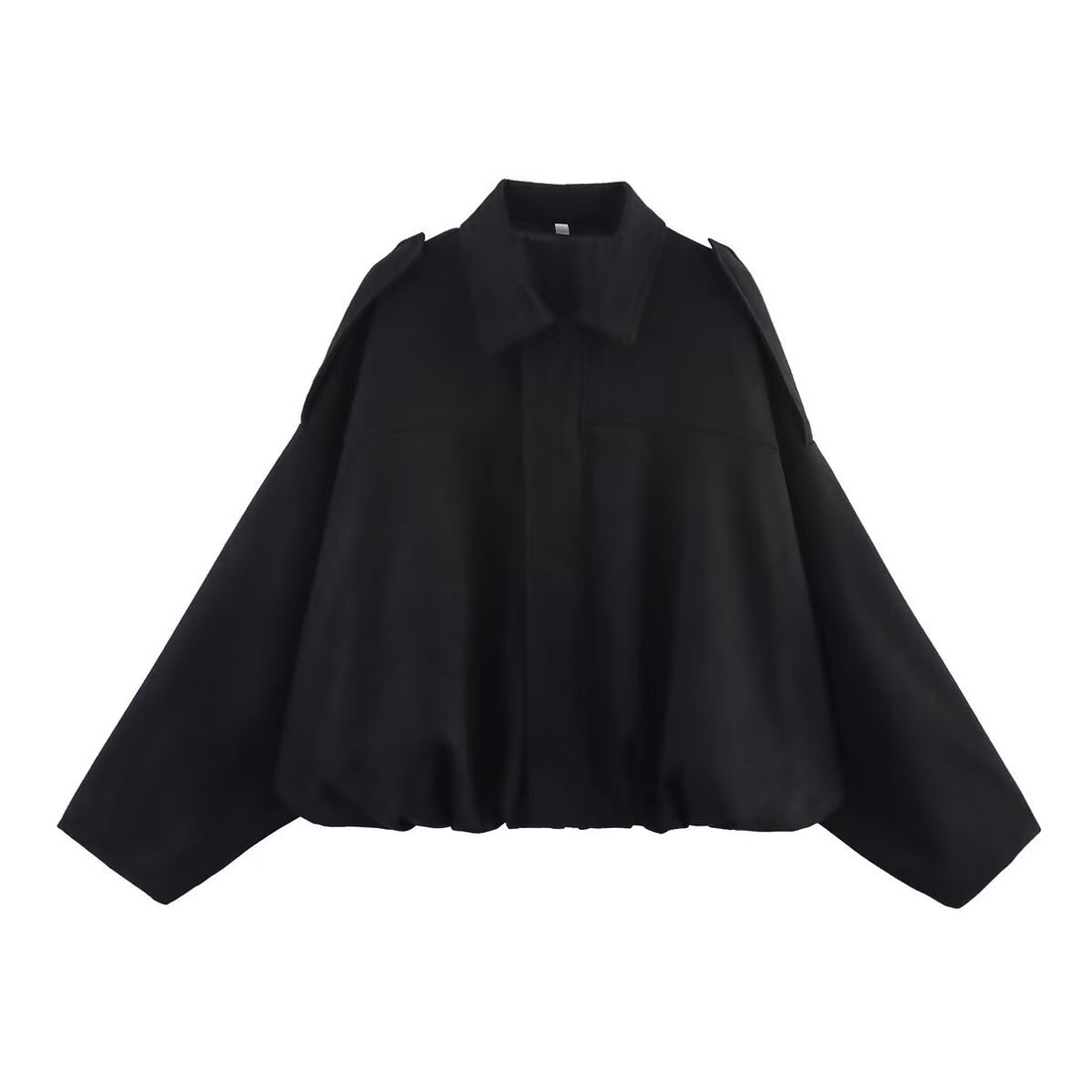 Damen Oversize-Suedejacke mit Schulterklappen, verdeckter Knopfleiste und elastischem Saum Echo Archiv