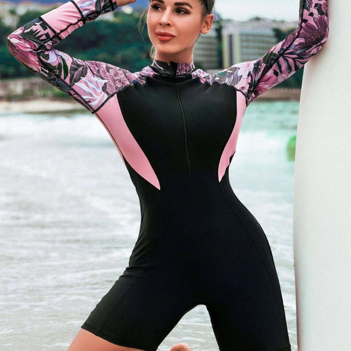 Damen Surfanzug mit langem Arm und floralem Design Echo Archiv