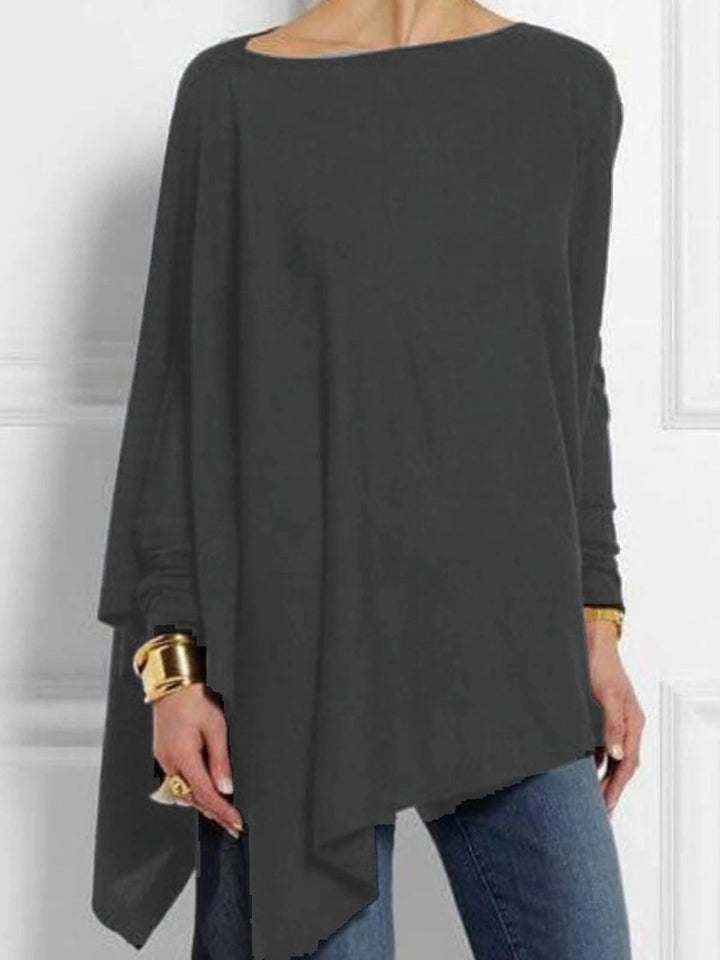 Damen nan drapierte Oversize-Tunika mit schrägem Zipfelsaum und weiten Fledermausärmeln Echo Archiv