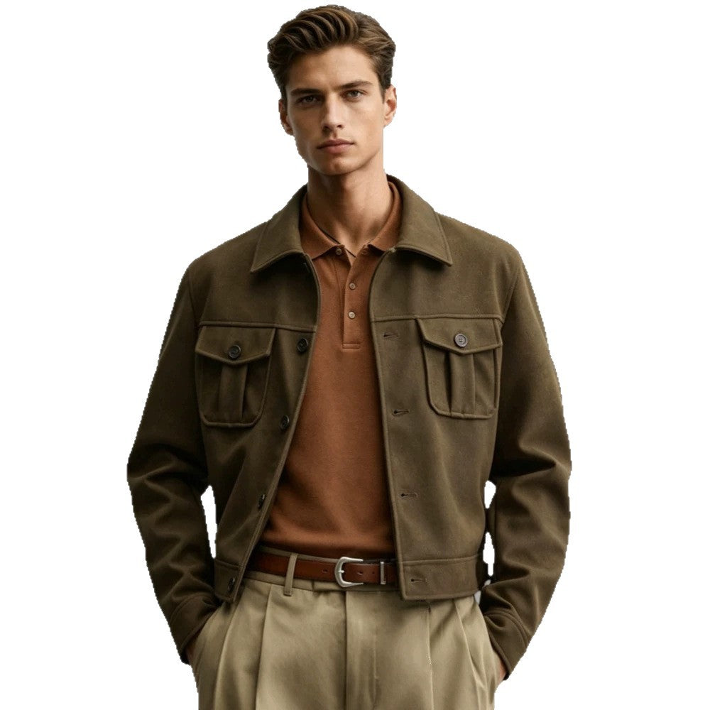 Herren Modische Kurzjacke mit großen Taschen – Taviero