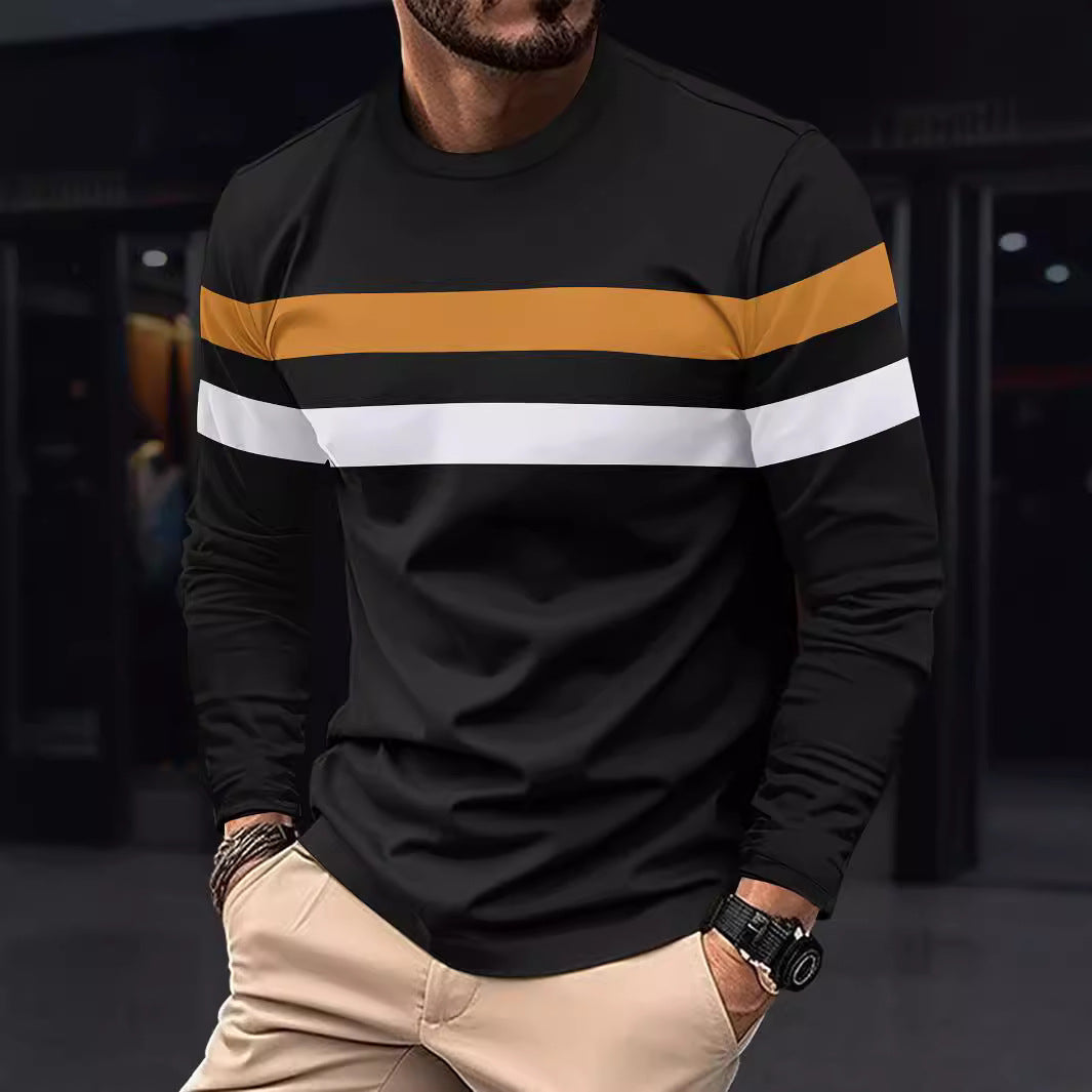 Herren modisches Langarmshirt mit sportlichen Streifen Echoarchiv