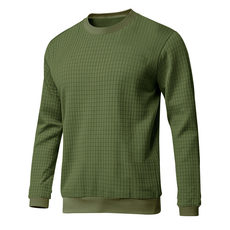 Herren stylischer Rundhals-Pullover mit modernem quadratischem Muster Echoarchiv