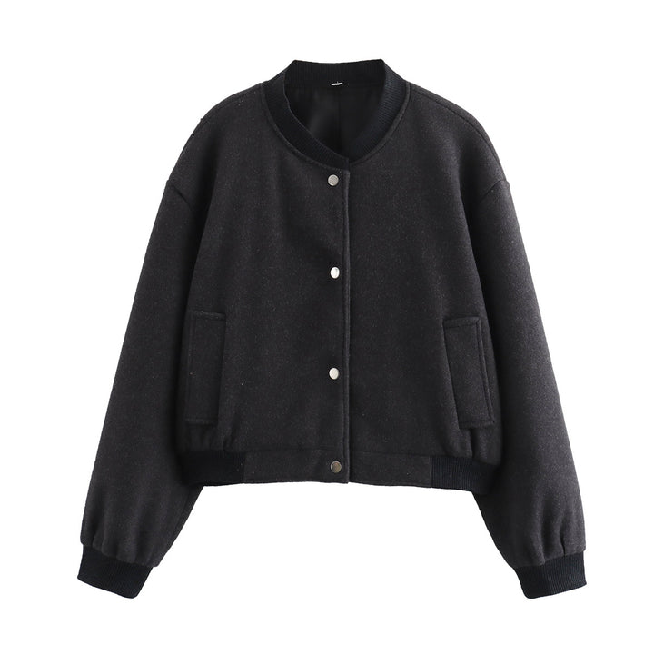 Damen 70+ kurze Wollmix‑Blousonjacke mit Reißverschluss, Hemdkragen und Pattentaschen Echo Archiv