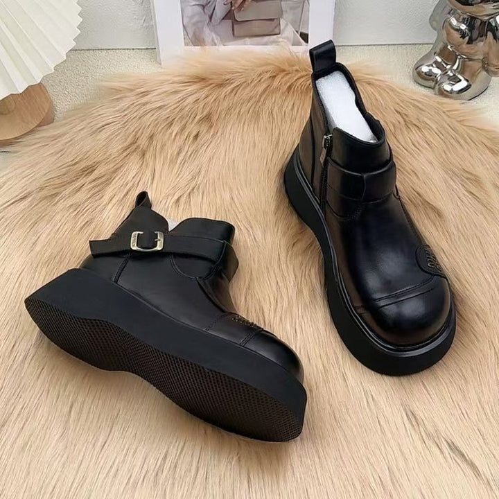 Damen Stilvolle Leder-Boots mit Kuschelfutter Echo Archiv