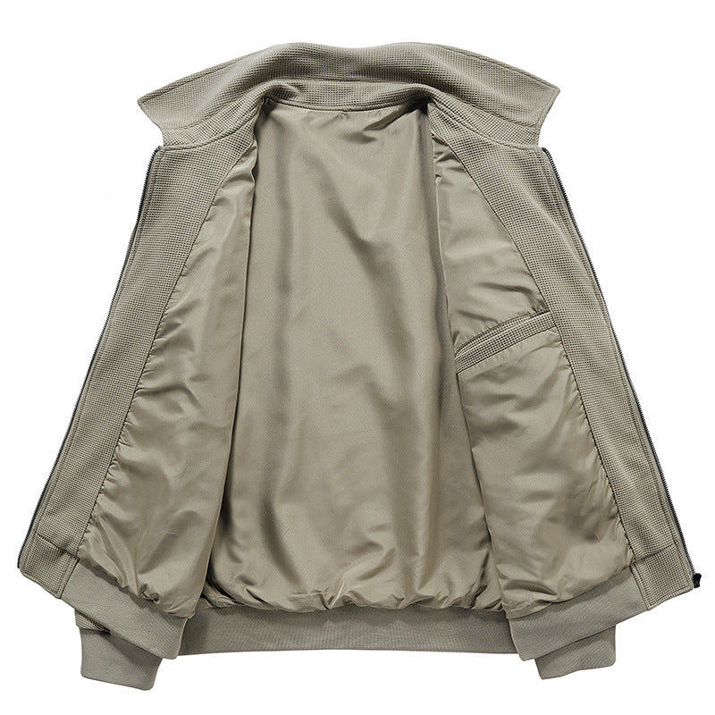 Herren Waffelstrick-Blouson mit Stehkragen, Reißverschluss und Brusttasche Echo Archiv