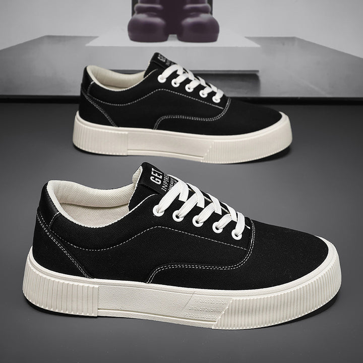 Unisex Leichter Canvas-Low-Top Sneaker mit dicker Plateau-Gummisohle – Norré