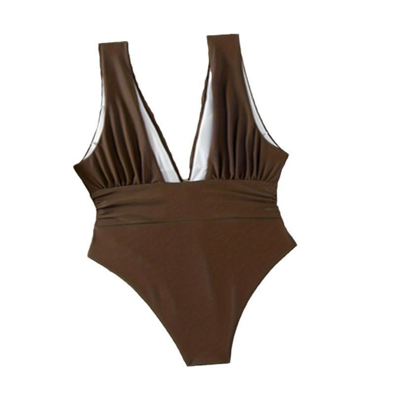 Damen Eleganter Einteiler Badeanzug mit geschmackvollem Wickeldesign Echo Archiv