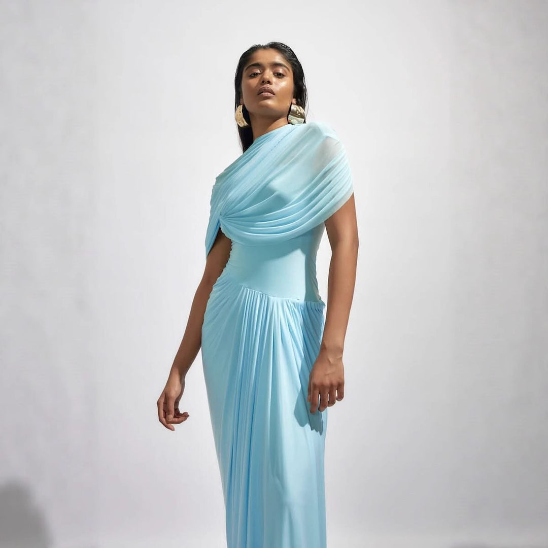 Damen Elegantes Wickelkleid mit drapierten Details Echo Archiv
