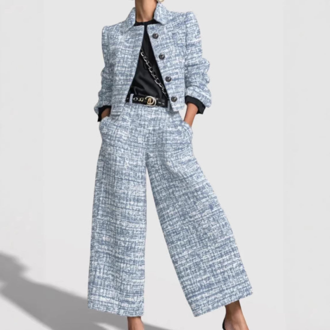 Damen Modernes Tweed-Anzug-Set – Élanora