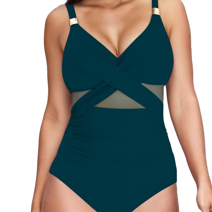 Damen Eleganter Einteiler mit transparenter Einsätzen Echo Archiv