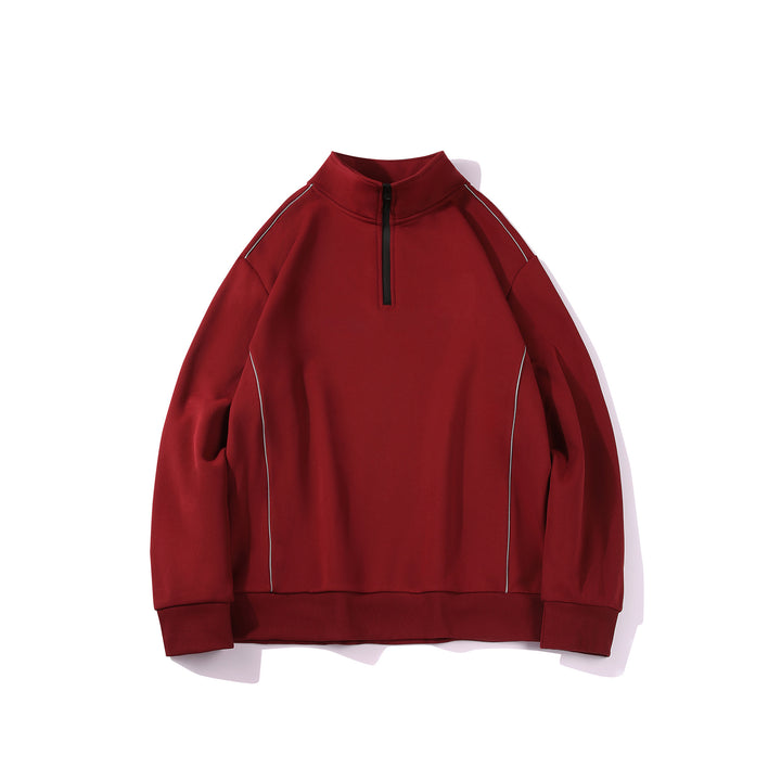 Herren Halfzip-Sweatshirt mit Stehkragen, reflektierenden Kedernähten und geripptem Saum Echo Archiv