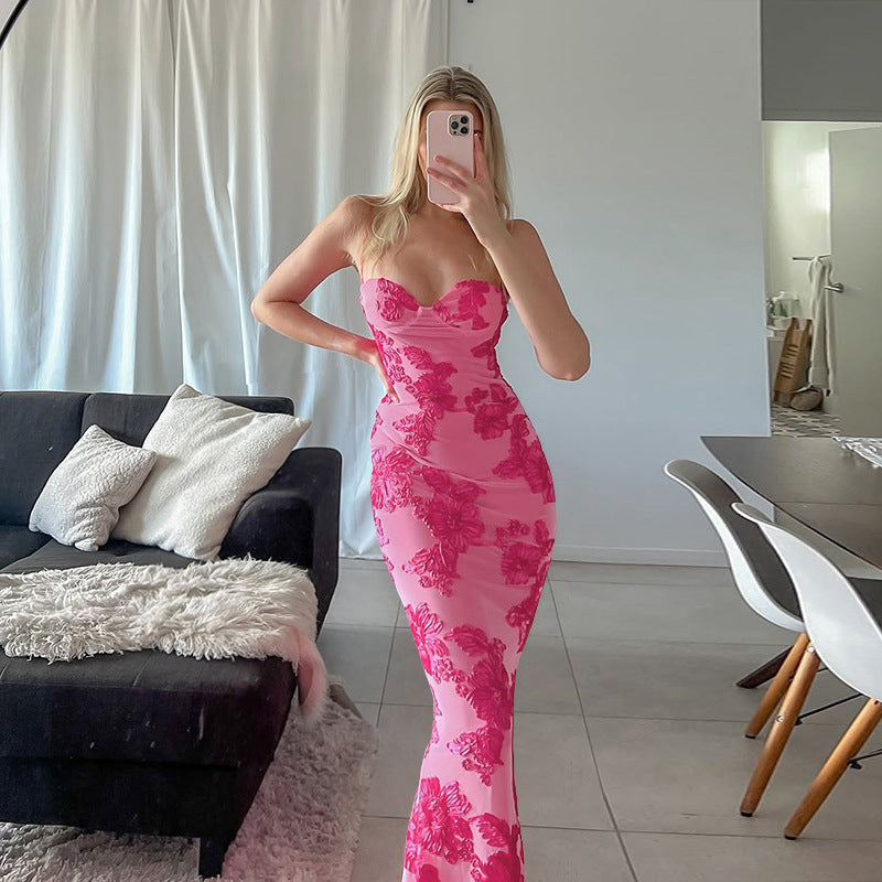 Damen Elegantes Longdress mit floralem Spitze-Design Echo Archiv