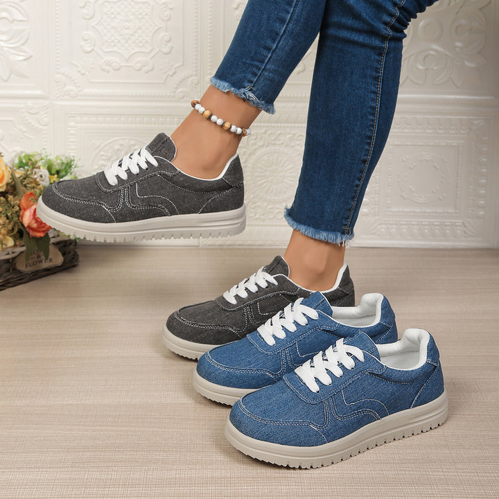 Damen lässige Denim-Sneaker mit gepolstertem Komfortfußbett und profilierter EVA-Laufsohle Echo Archiv