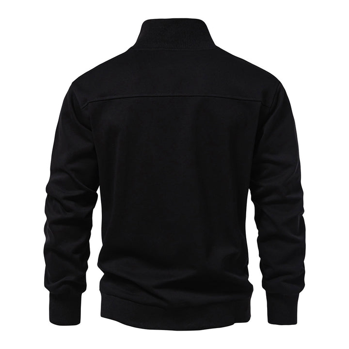 Herren modischer Sweatpullover mit stylischem Stehkragen und praktischem 1/4 Reißverschluss Echoarchiv