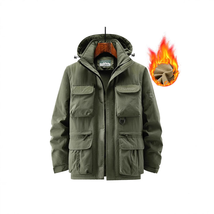 Herren Outdoor-Fieldjacke mit fleecegefüttertem Thermoinnenfutter und Multifachtaschen – Marzano