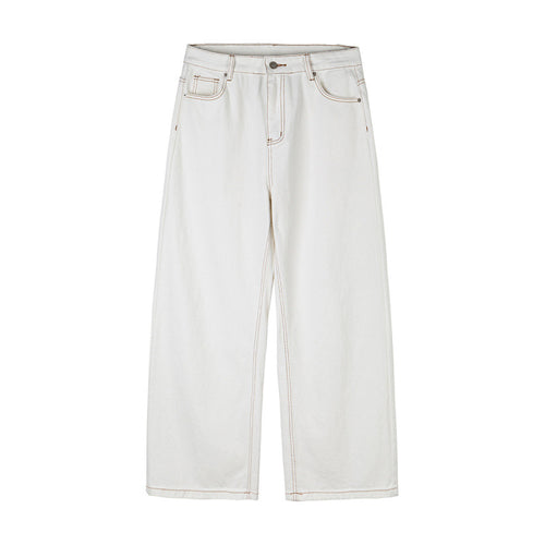 Damen Weite High-Waist Culotte-Jeans mit sichtbaren Kontrastnähten Echo Archiv