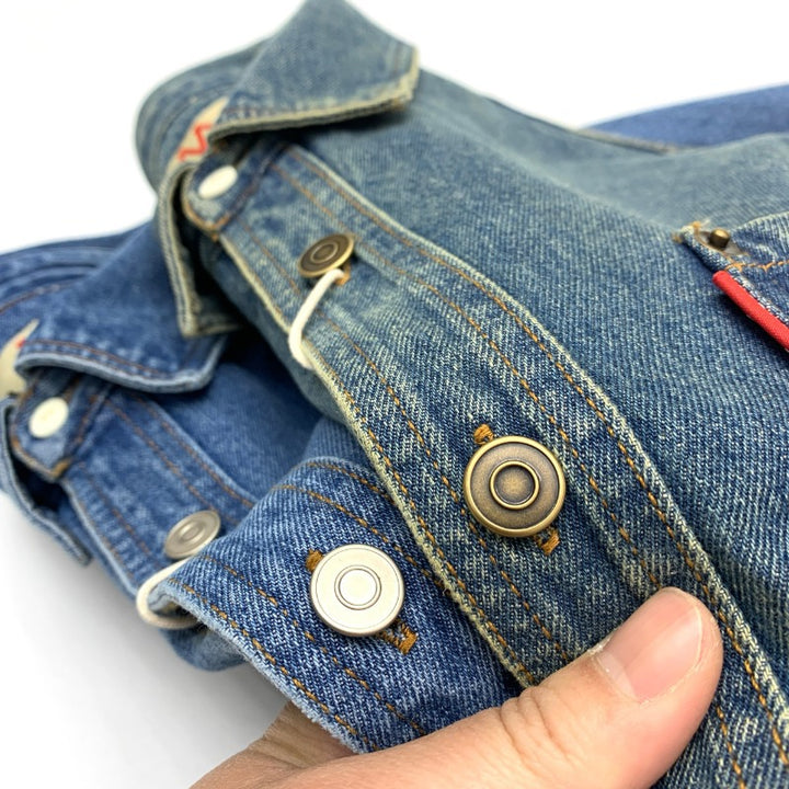 Herren Relaxed Denim-Hemdjacke mit aufgesetzten Brusttaschen und gerundetem Saum Echoarchiv