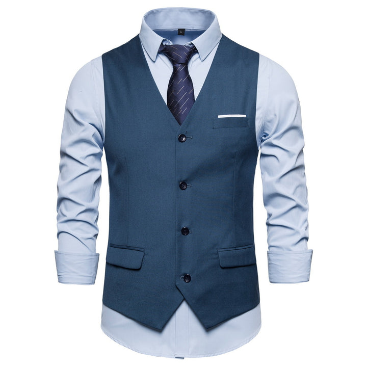 Herren Anzugweste in tailliertem Slim-Fit mit V‑Ausschnitt und Pattentaschen Echo Archiv