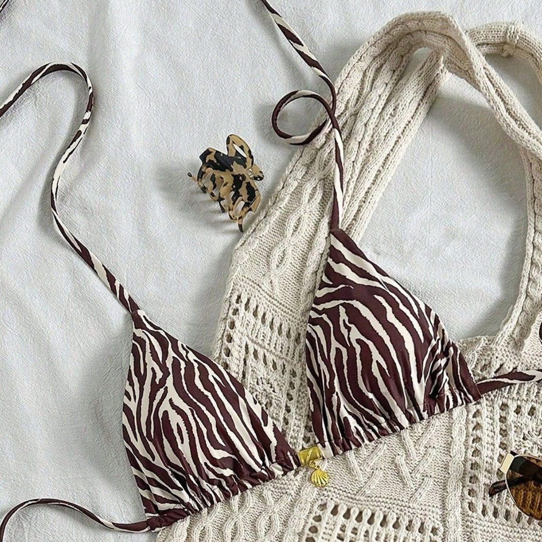 Damen Triangel-Bikinioberteil mit Rüschen Echo Archiv