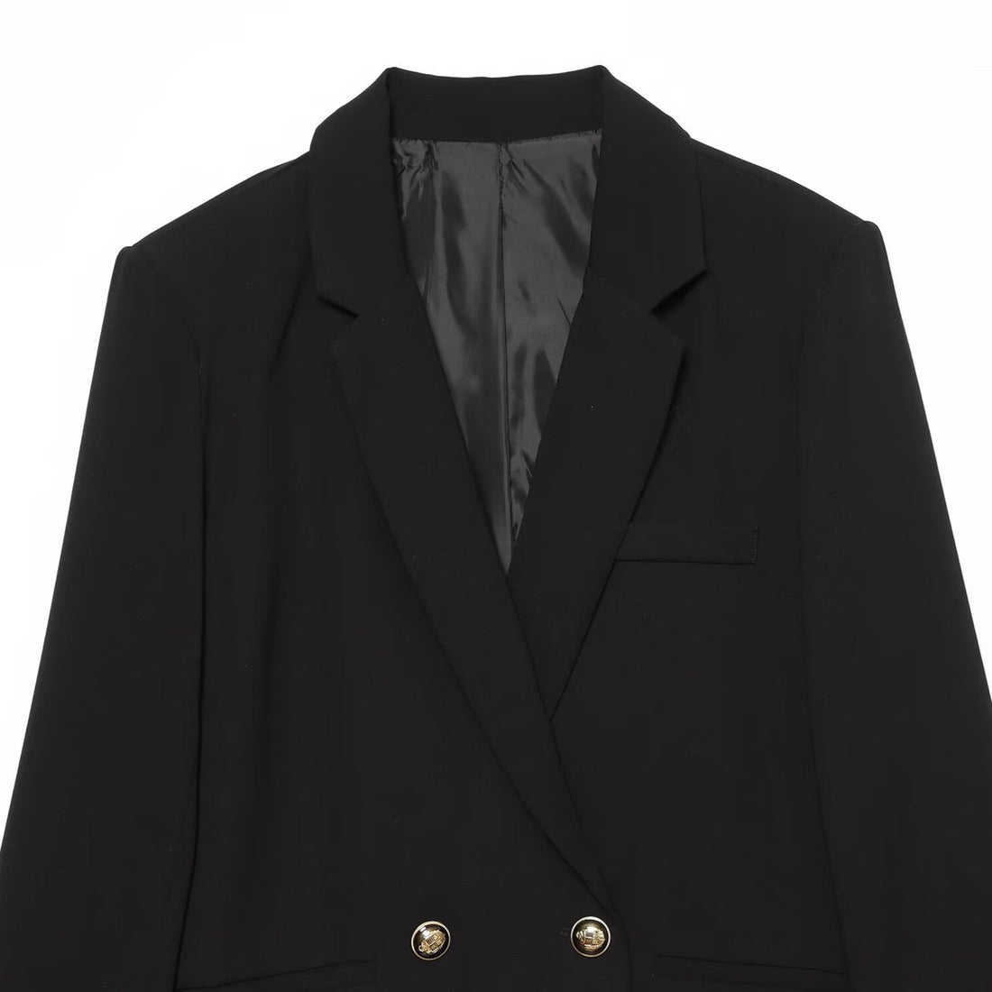 Damen Zweireihiger Oversize‑Blazer mit goldenen Zierknöpfen Echoarchiv