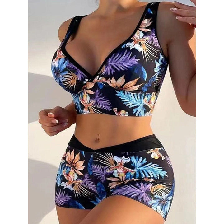 Damen Sport-Bikini-Set mit hoch geschnittenem Oberteil und bequemem Shorts Echo Archiv