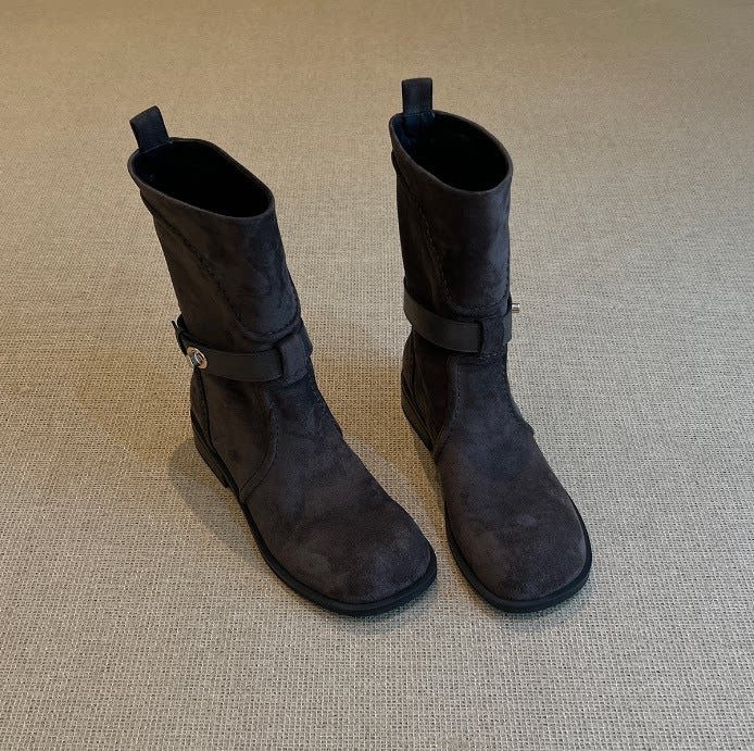 Damen Modische Stiefel mit dekorativem Riemen Echo Archiv