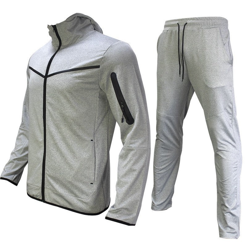 Herren sportliches Hoodie-Set mit atmungsaktiven Eigenschaften und modernen Kontrastdetails Echoarchiv