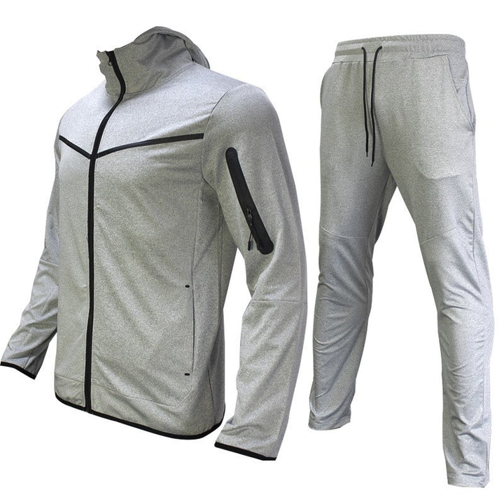 Herren sportliches Hoodie-Set mit atmungsaktiven Eigenschaften und modernen Kontrastdetails Echoarchiv