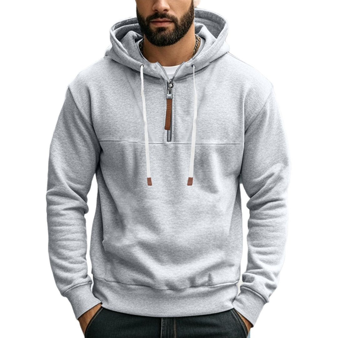 Herren Kapuzenpullover mit halbem Reißverschluss und praktischen Taschen Echoarchiv