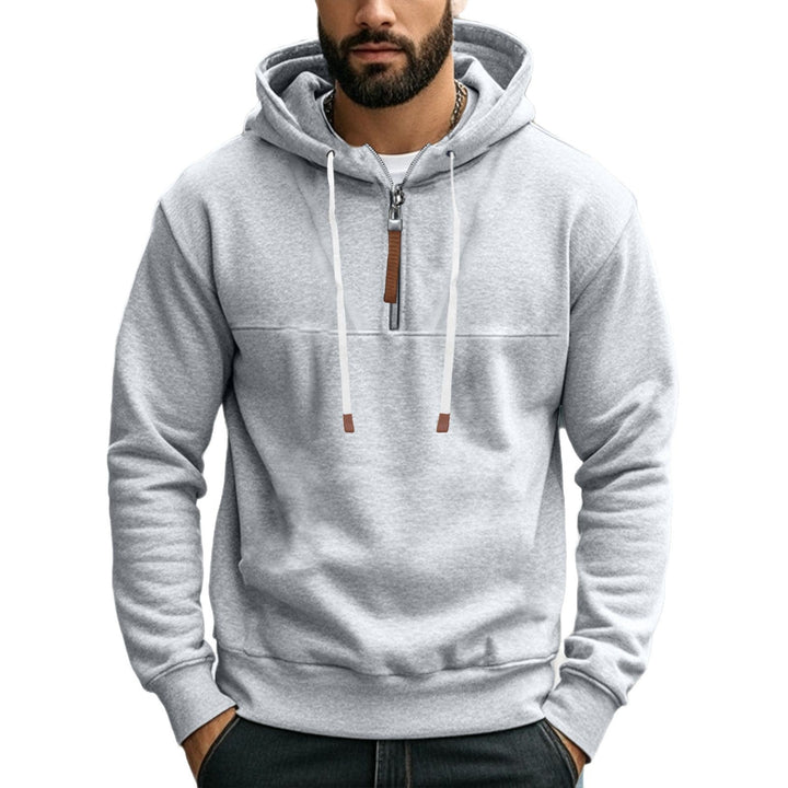 Herren Kapuzenpullover mit halbem Reißverschluss und praktischen Taschen Echoarchiv