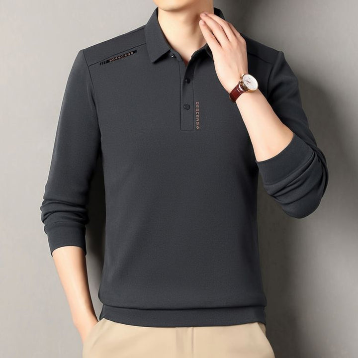 Herren modisches Langarm-Polo-Shirt mit hochfunktionalem Material Echoarchiv