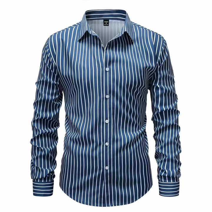 Herren Slim-Fit Hemd mit vertikalem Streifenmuster Echoarchiv