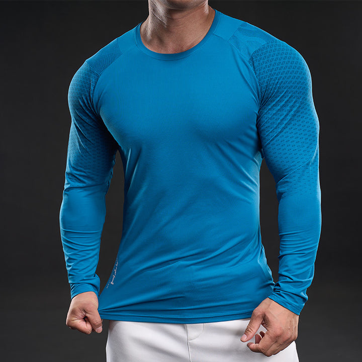 Herren sportliches Langarm-Funktionsshirt mit atmungsaktivem Mesh-Einsatz Echoarchiv