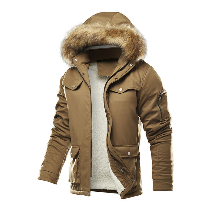 Herren isolierte Winterjacke mit abnehmbarer Kapuze und Futter Echoarchiv