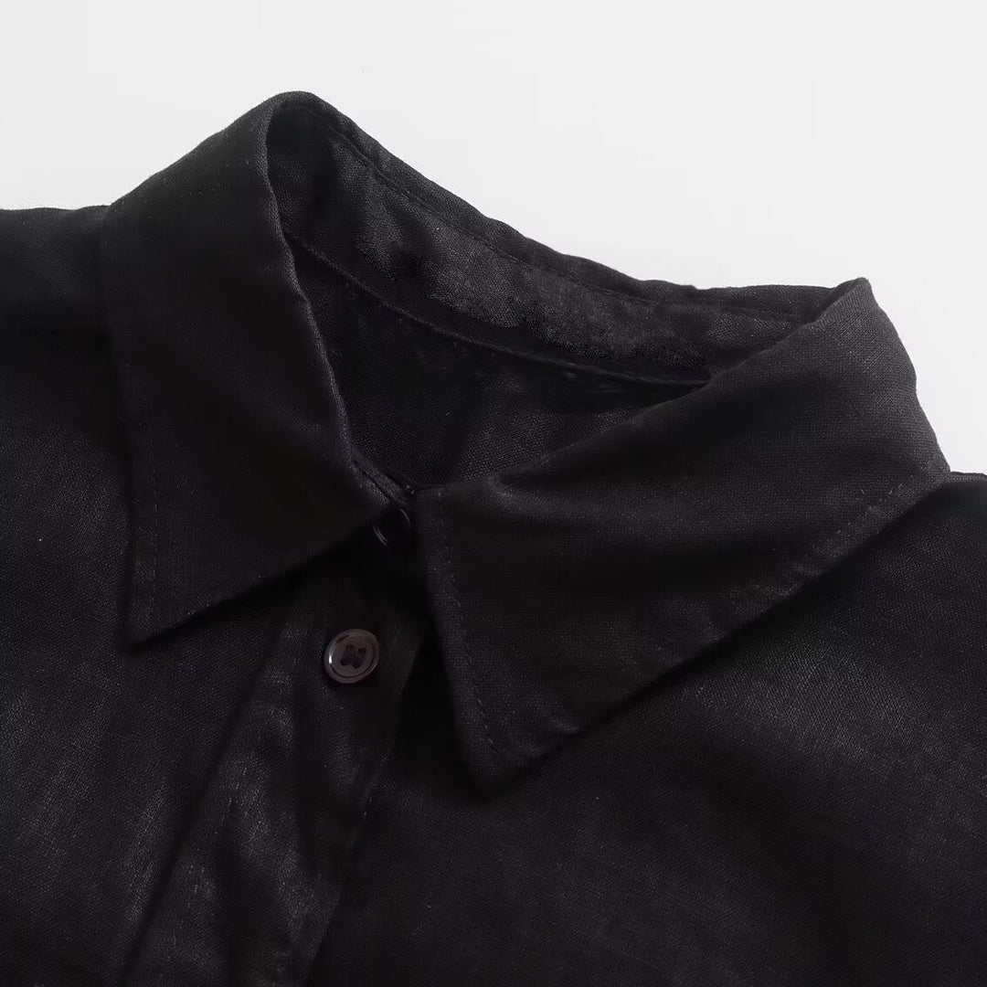 Damen Oversize-Hemdbluse mit verlängertem Rückenteil, kastigem Schnitt und durchgehender Knopfleiste Echo Archiv