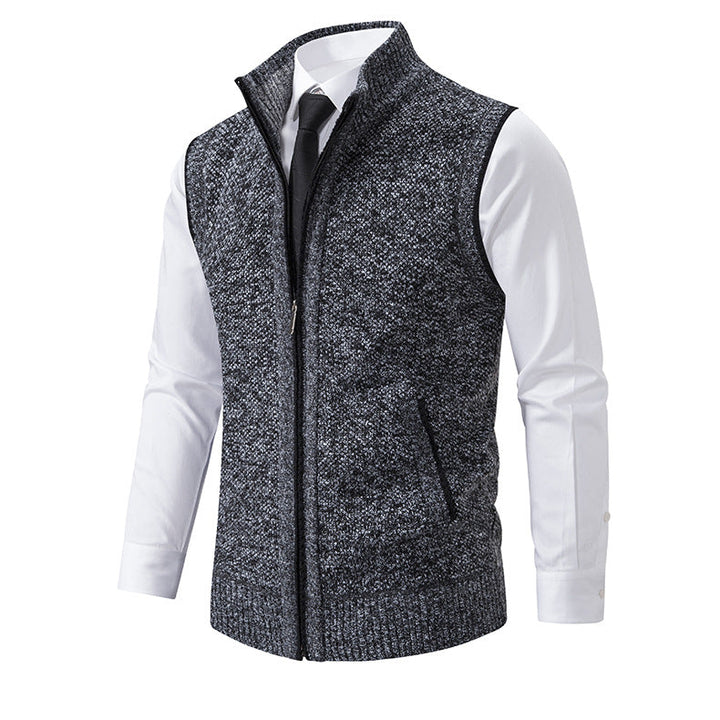 Herren Strickweste mit Reißverschluss und strukturiertem Design Echoarchiv
