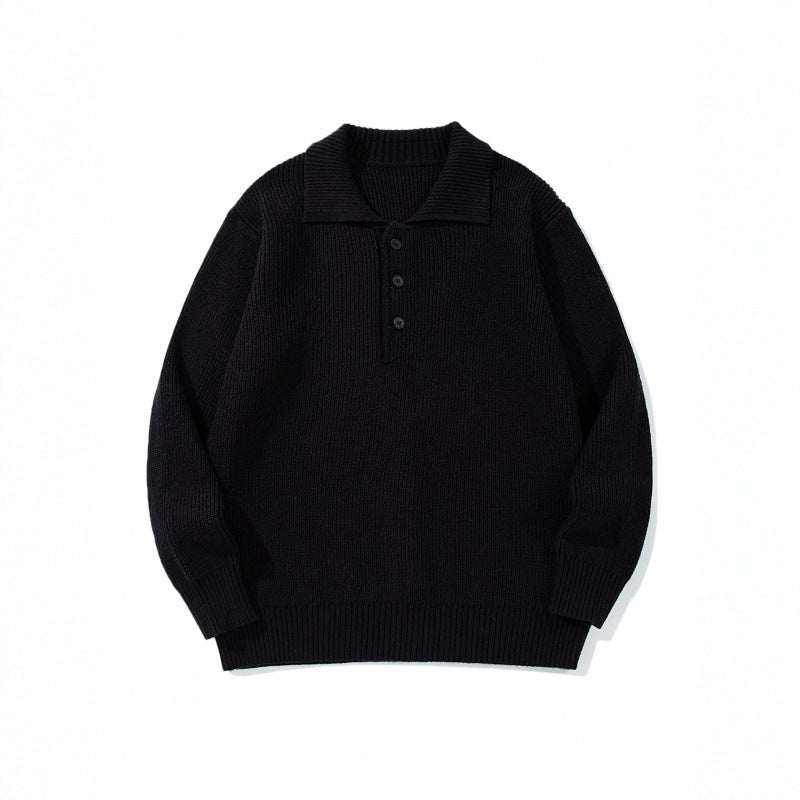 Herren Feinstrick-Polo-Pullover mit Hemdkragen, Knopfleiste und geripptem Saum Echo Archiv