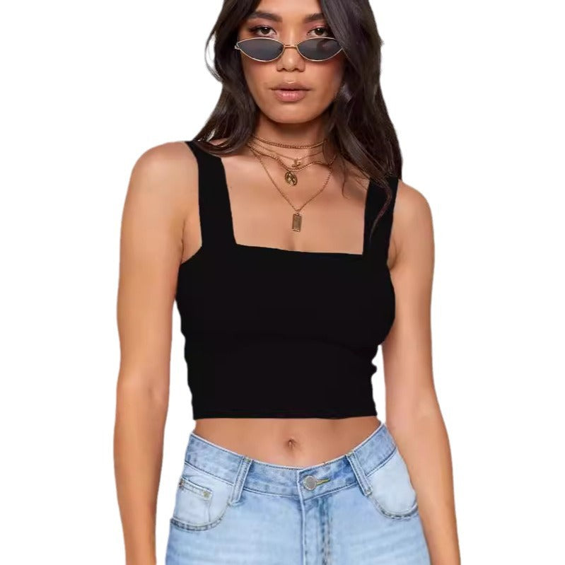Damen Figurbetontes Crop-Top mit breiten Trägern Echo Archiv