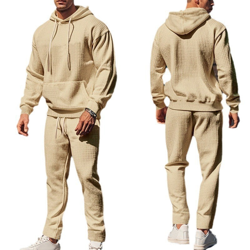 Herren Alltags-Hoodie und Jogginghose-Set aus atmungsaktivem Strukturmaterial Echoarchiv