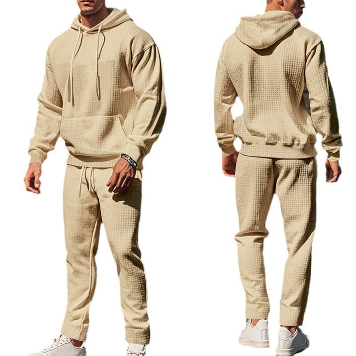 Herren Alltags-Hoodie und Jogginghose-Set aus atmungsaktivem Strukturmaterial Echoarchiv