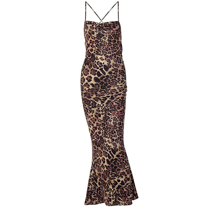 Damen Figurnahes Maxikleid mit Leopardenmuster Echo Archiv