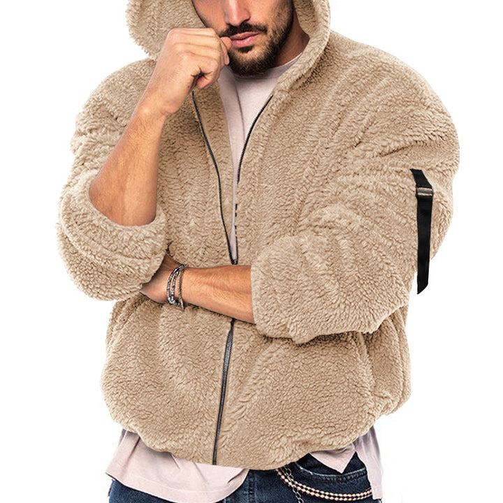 Herren Fleecejacke mit Kapuze und praktischem Reißverschluss Echoarchiv