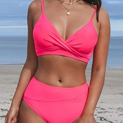 Damen Bikiniset mit hohem Bund und Wickel-Oberteil Echo Archiv