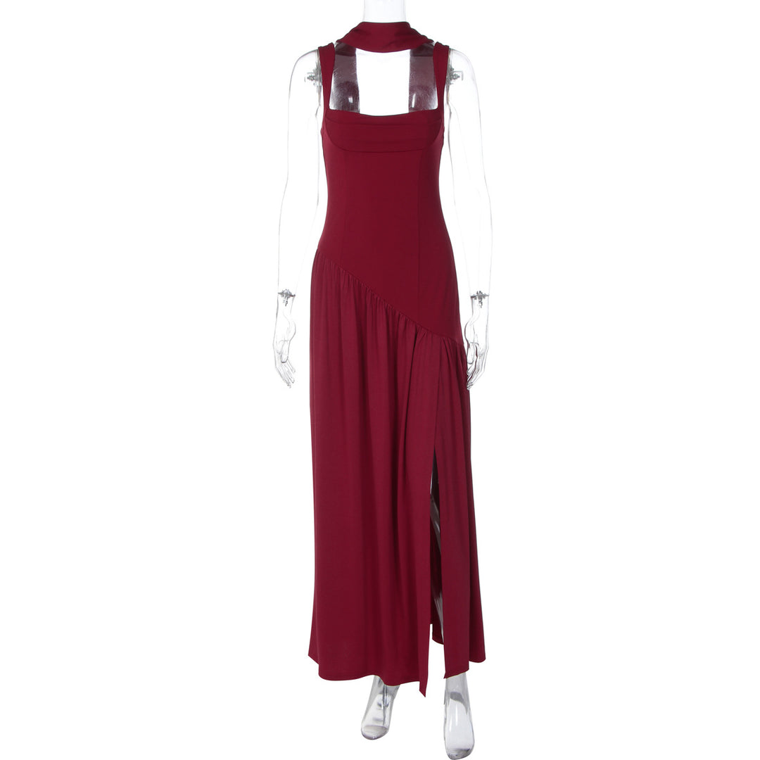 Damen Elegantes Abendkleid mit asymmetrischem Schnitt und tiefem Schlitz Echo Archiv