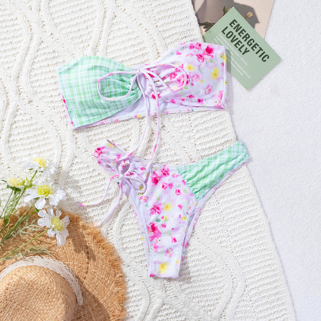 Damen Fröhlicher Blumendruck Bikini Echo Archiv