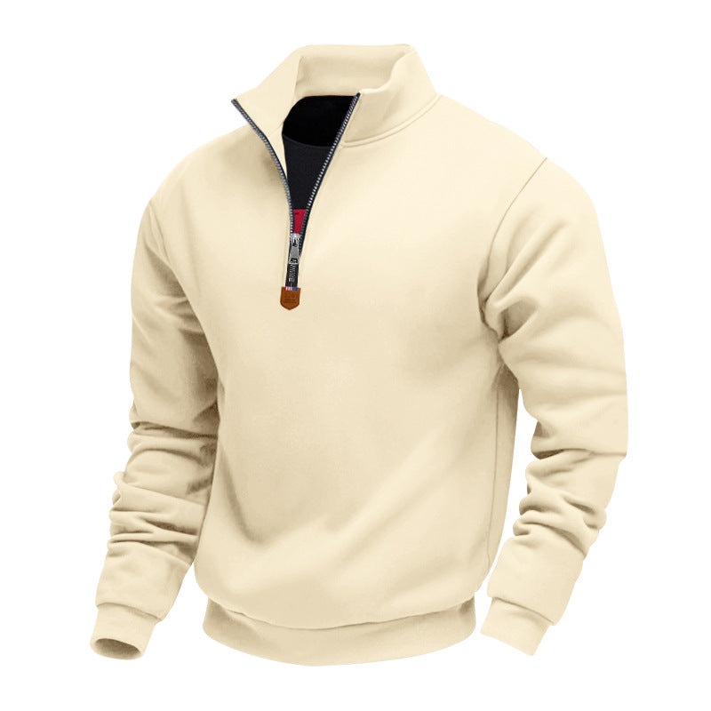 Herren Sportpullover mit modernem Stehkragen und Reißverschluss Echoarchiv