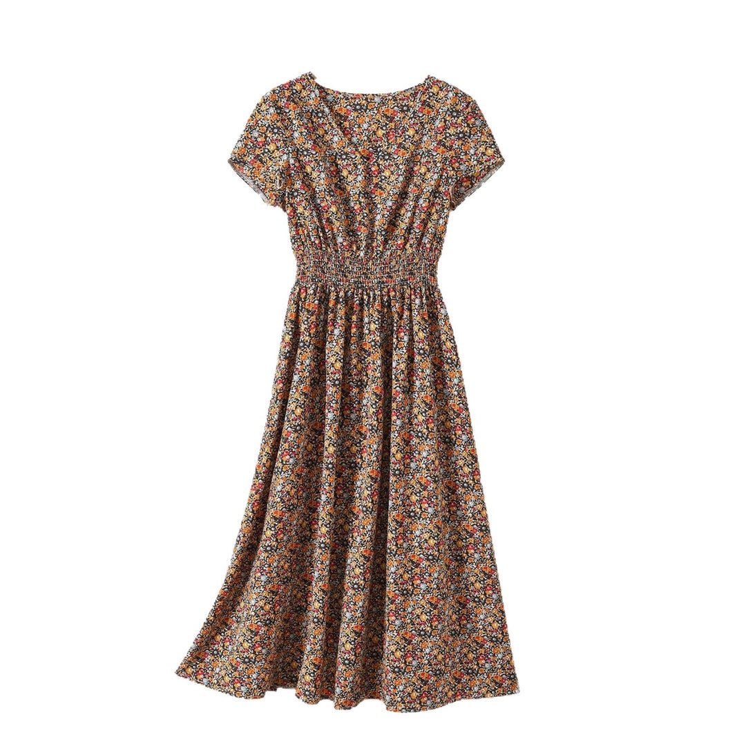 Damen Sommerliches Midikleid mit elastischem Bund und floralen Mustern Echo Archiv