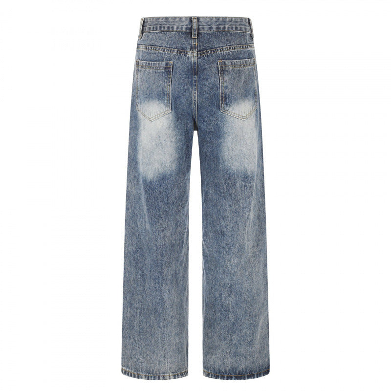 Damen Highwaist Weite-Jeans im Wide‑Leg-Schnitt mit Used‑Effekt und heller Kniebleiche Echo Archiv