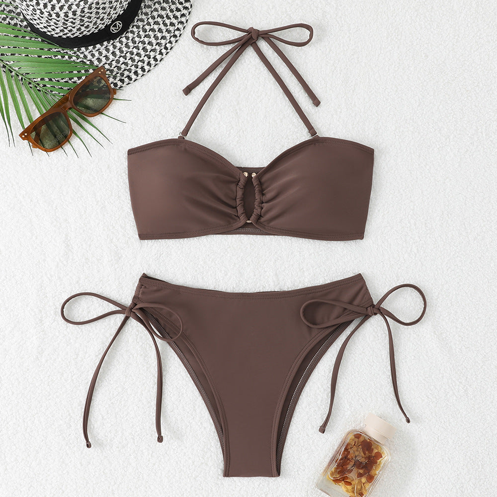 Damen Bikini-Set mit verstellbaren Trägern und modischem Knotendetail Echo Archiv